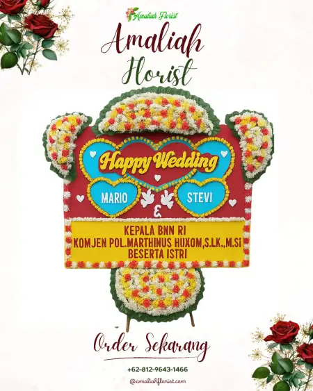 Papan Bunga Pernikahan Kadubelang